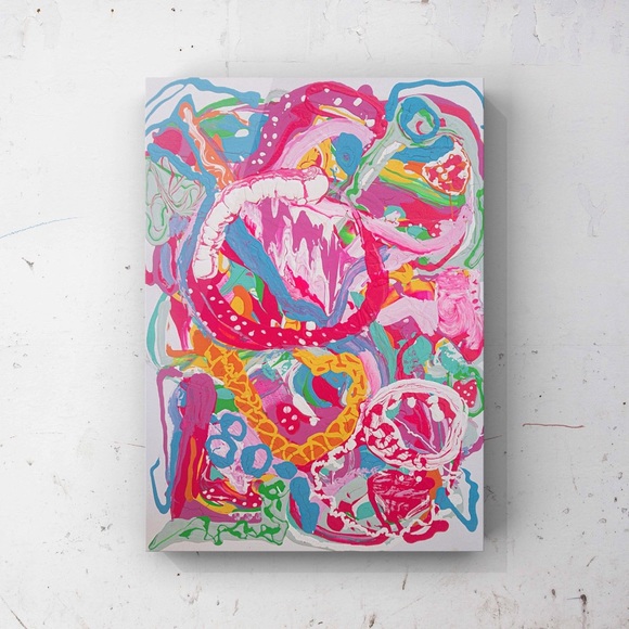 Summer Fling, bright and colorful, medium, original abstract, design painting - Picture 3 of 7